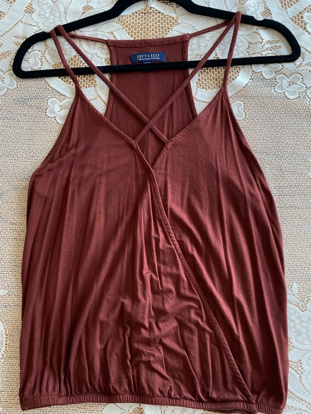 American Eagle Outfitters Rust Brown/Burgundy Strappy Cami